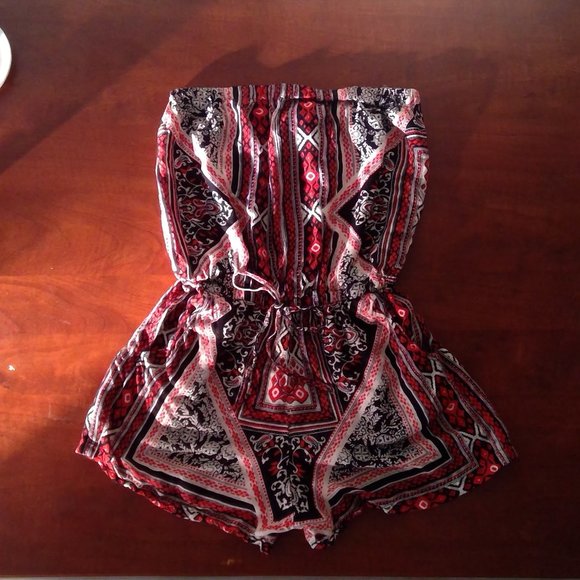 Angie Pants - Bohemian Strapless Romper with Pockets